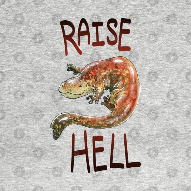 Raise Hell Hellbender by E. Leary Art